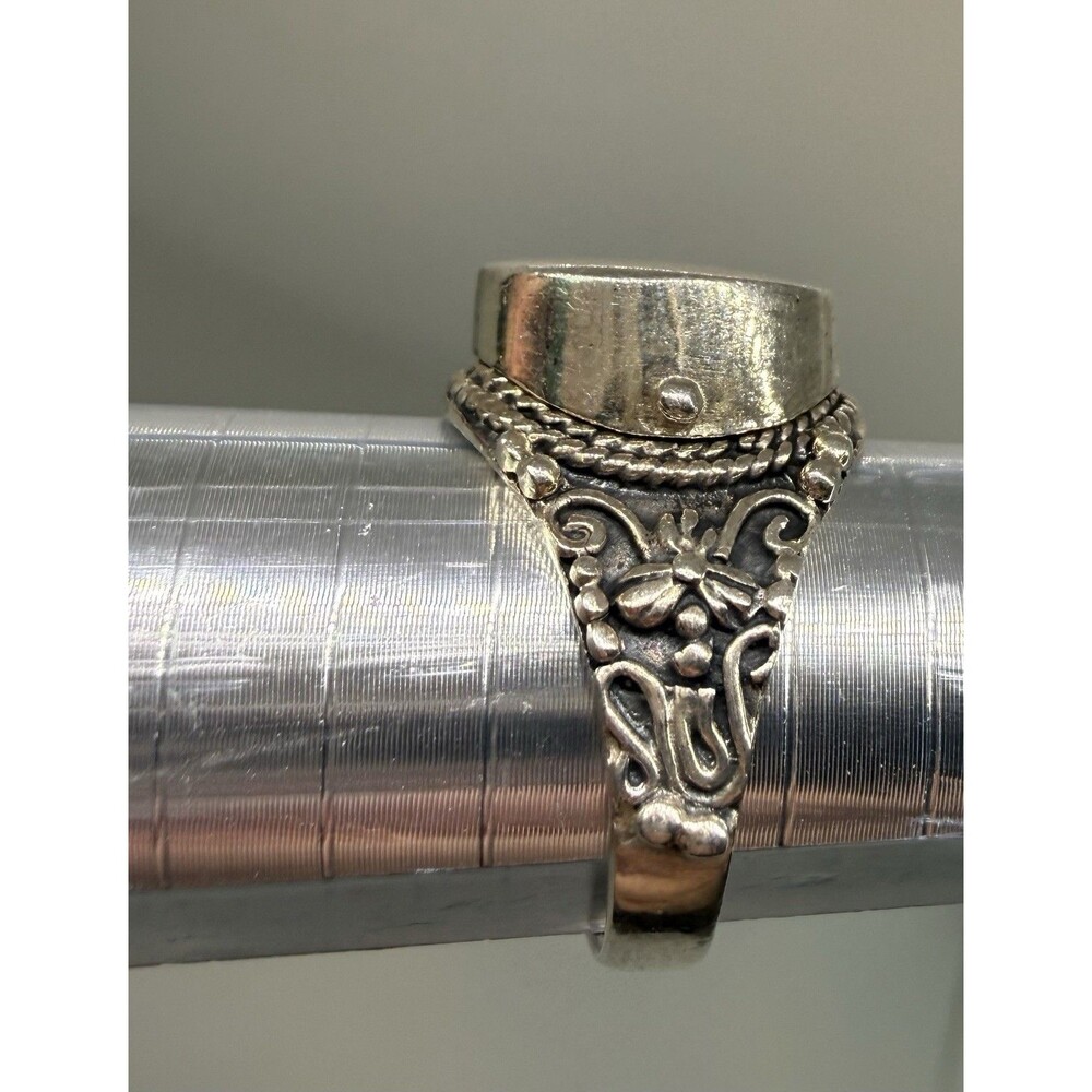 Vintage Sterling Silver Celtic Poison Ring Hinged Lid Statement Ring Size 7.75 - Picture 12 of 13
